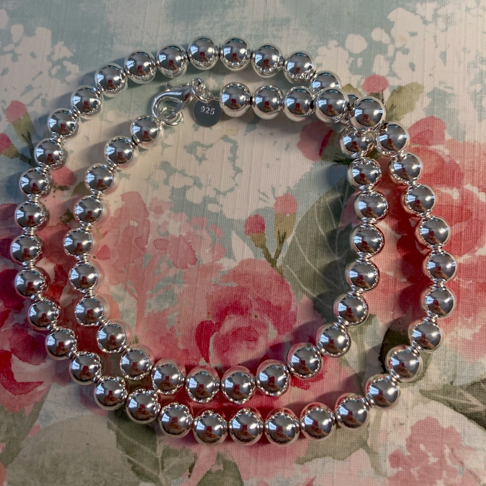 ๐ Sterling Silver Beaded Beads Necklace - Picture 5 of 5